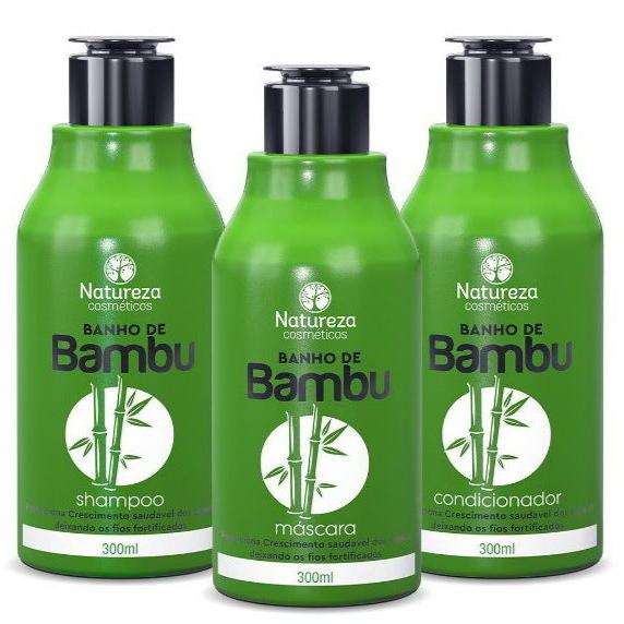 HOME CARE BANHO DE BAMBU KIT CHAMPU + MASCARA + ACONDICIONADOR 3*300ML - NATUREZA