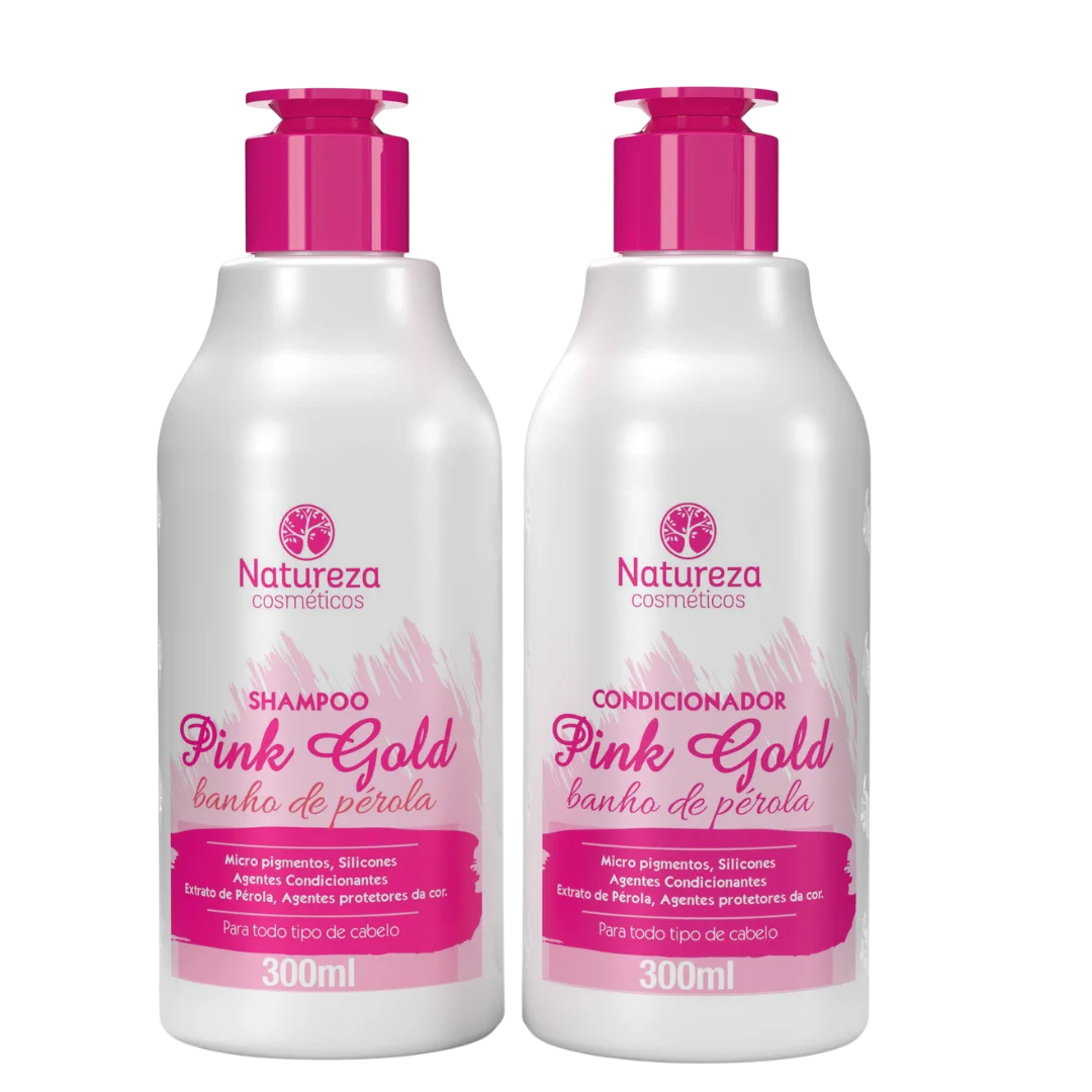 PINK GOLD KIT CHAMPU + ACONDICIONADOR 300ML - NATUREZA